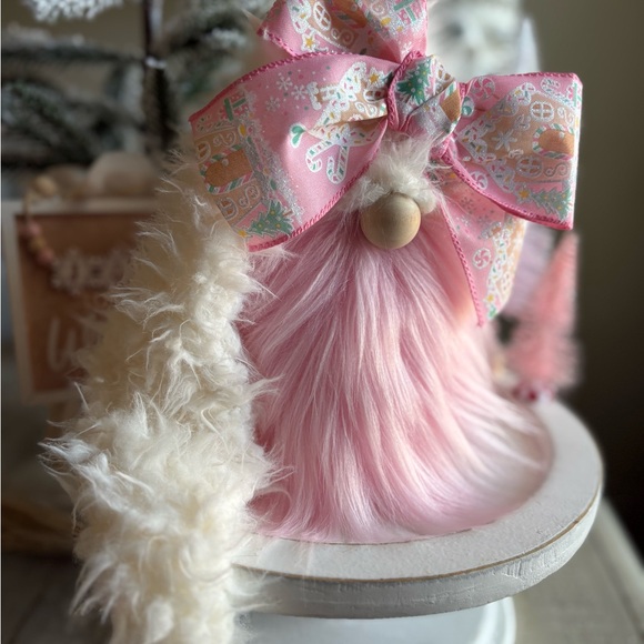 Pink Gingerbread Christmas Gnome, Pink Christmas Decoration - Picture 2 of 3